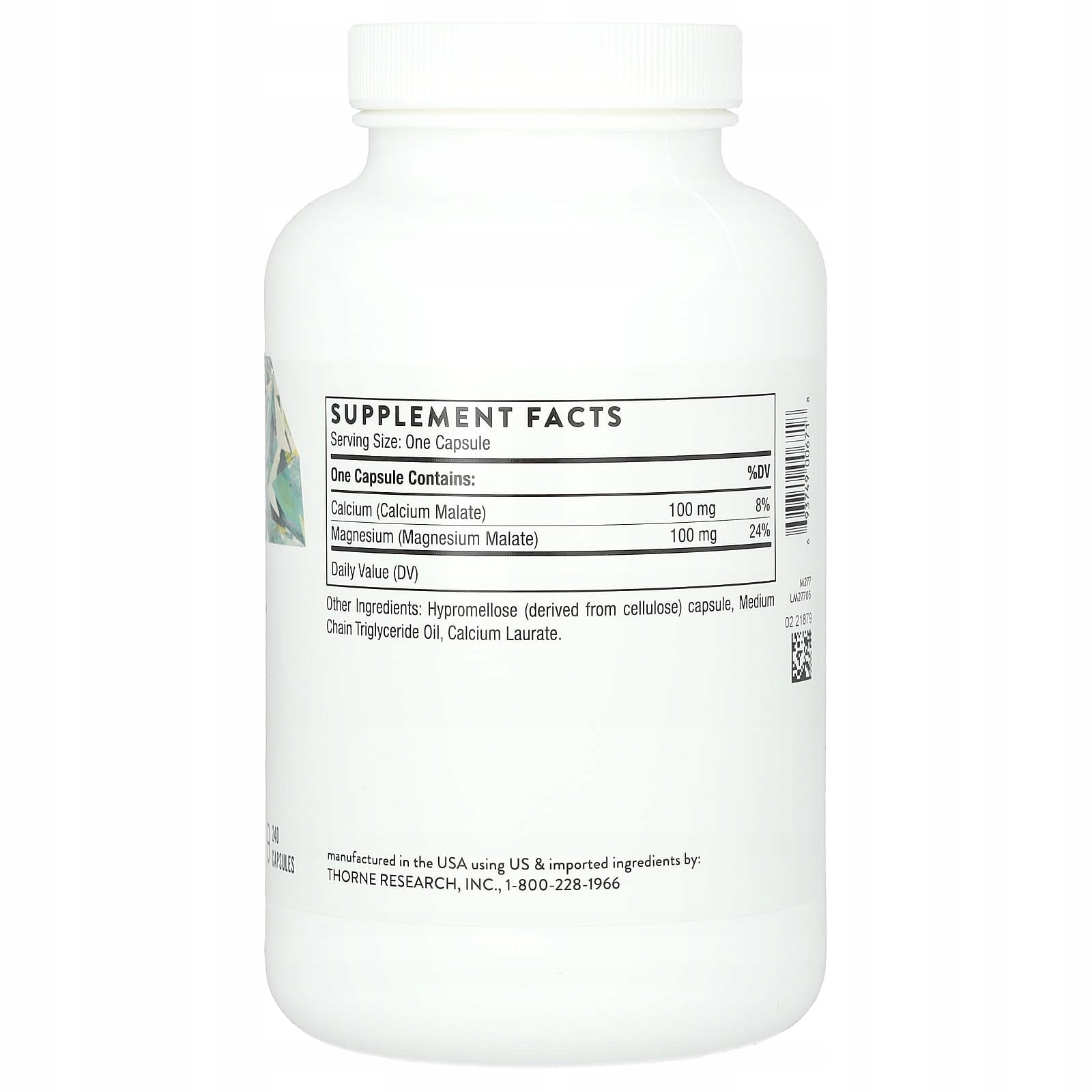 Thorne, Calcium-Magnesium Malate, 240 capsules Expiration date at least 3 months from the date of purchase