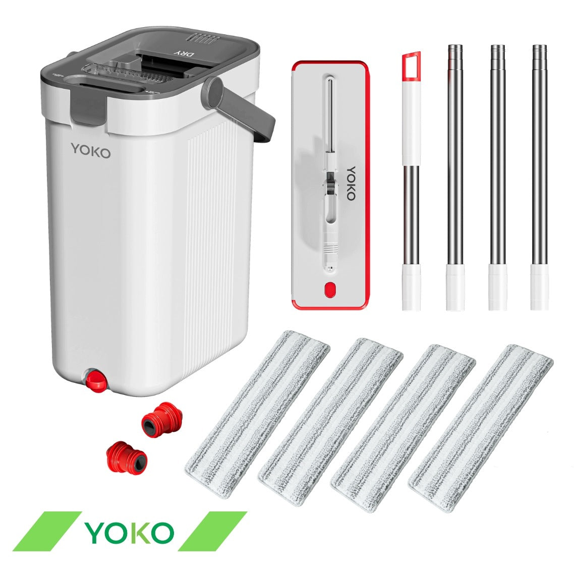 Three Chamber Flat Mop YOKO TriFlow Mop Dirty Water Separation +4 Cartridges Packaging status original
