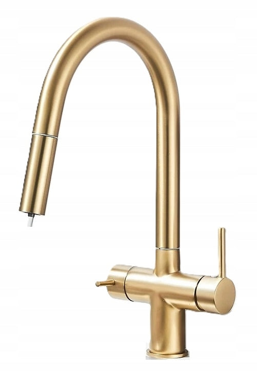 Three-Way Kitchen Faucet for Gold Mat WW Filter