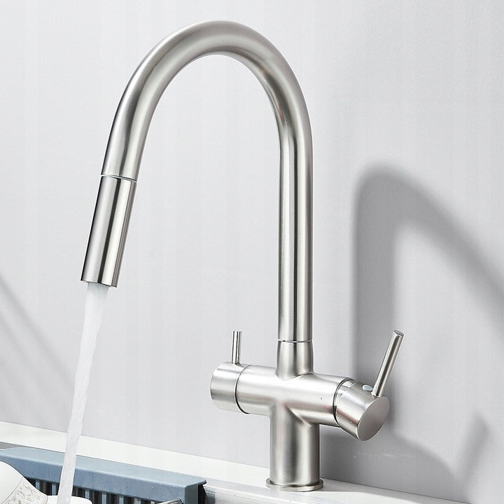 Three-Way Kitchen Faucet for INOX Filter Steel IX Steel Spout Brand no brand