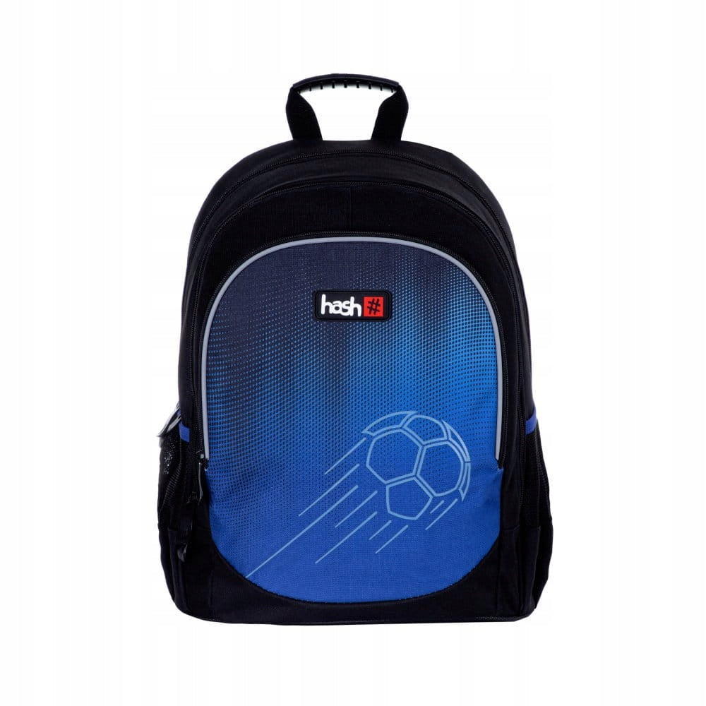 Three-chamber school backpack HASH football AB350 black, blue 20 l Brand Astra