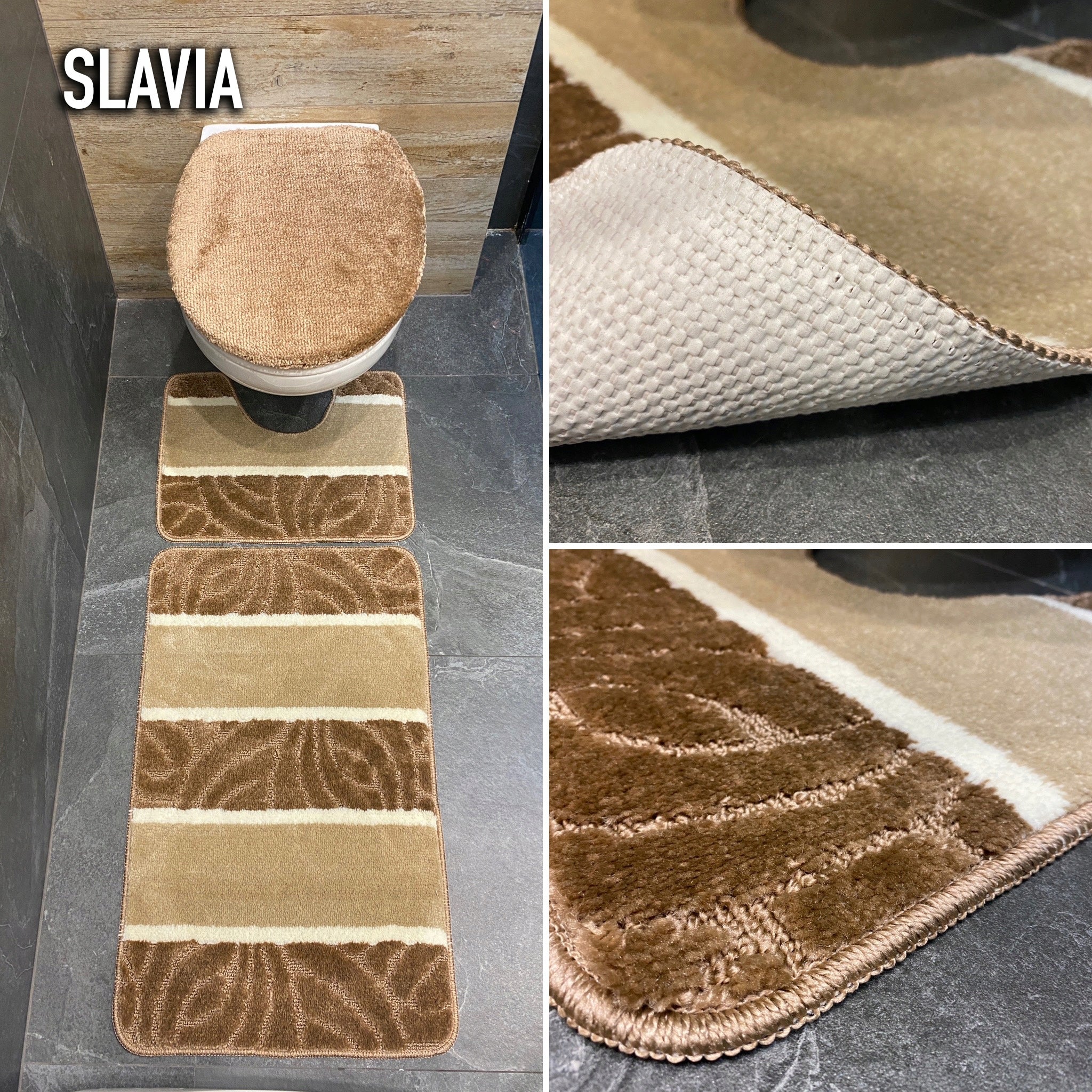 Three-piece rubberized bathroom mats, mix Manufacturer code 5905476960672