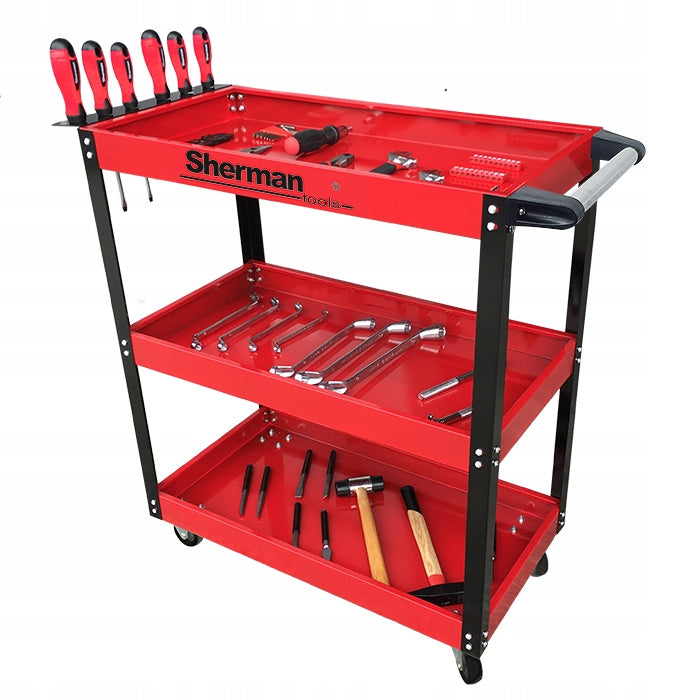 Three-shelf tool workshop trolley 3PB red Sherman Manufacturer code 7812518