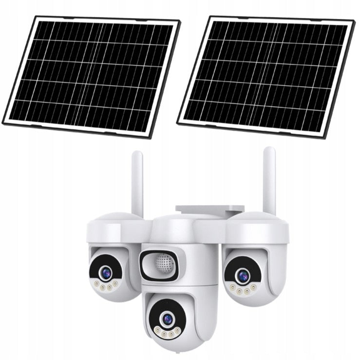 Three-way Solar Camera*2 SIM 4G, Human AI Detection, 12000mAh Packaging status original