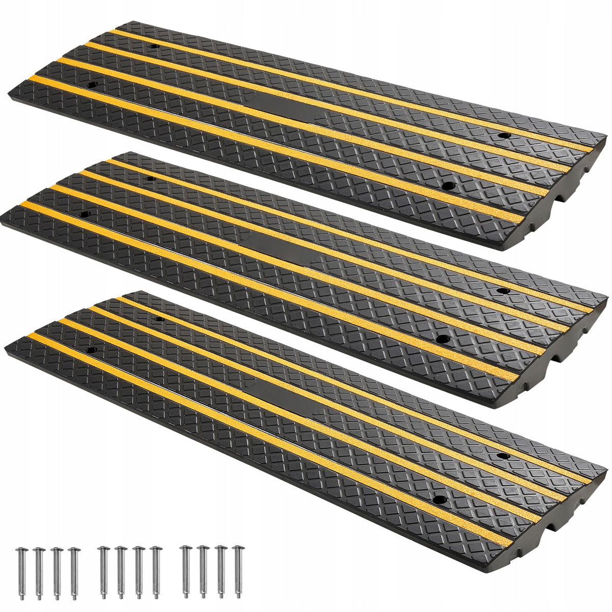 Threshold Ramp 3Pcs Curb Ramp For Loading Ramps And Garage