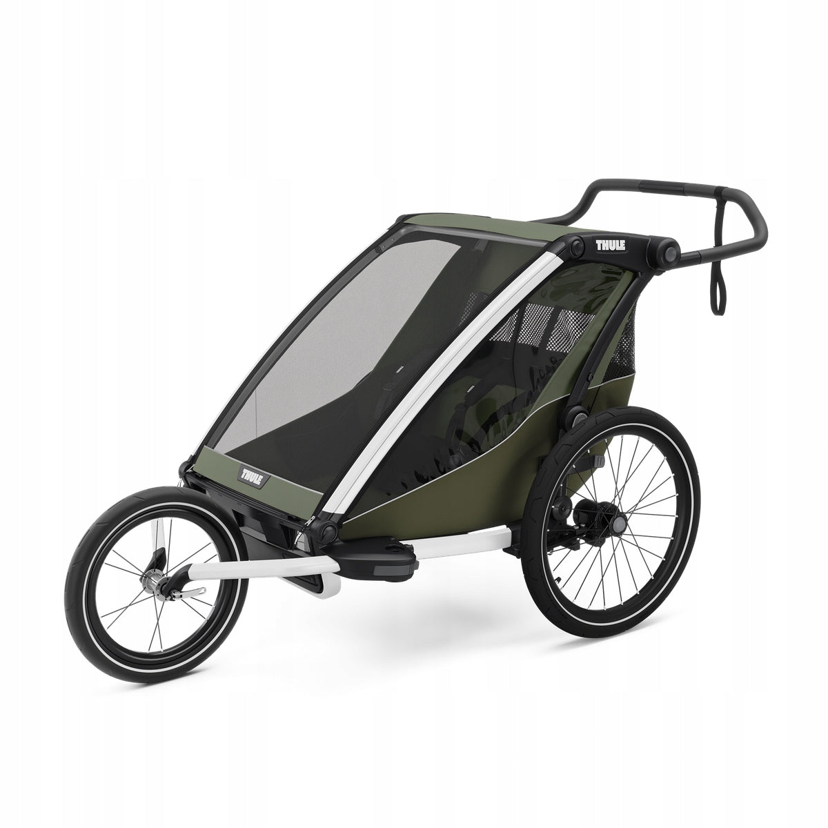 Thule Chariot Lite Double Bike Trailer for 2 Kids Vintage Additional features shock absorption safety flag rain cover brake pockets stroller front wheel included axle-mounted mosquito net hi-vis reflectors sun visors lighting 5-point harness pumped wheels cargo space adjustable backrest adjustable handles foldable trailer design waterproof bicycle trailer hook walking set covered
