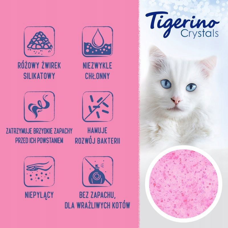 Tigerino Crystals Sensitive PINK, Pink Cat Litter - Unscented, 5L Manufacturer code 470230.0