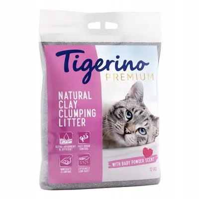 Tigerino Premium, cat litter - smell of powder for children 12 kg