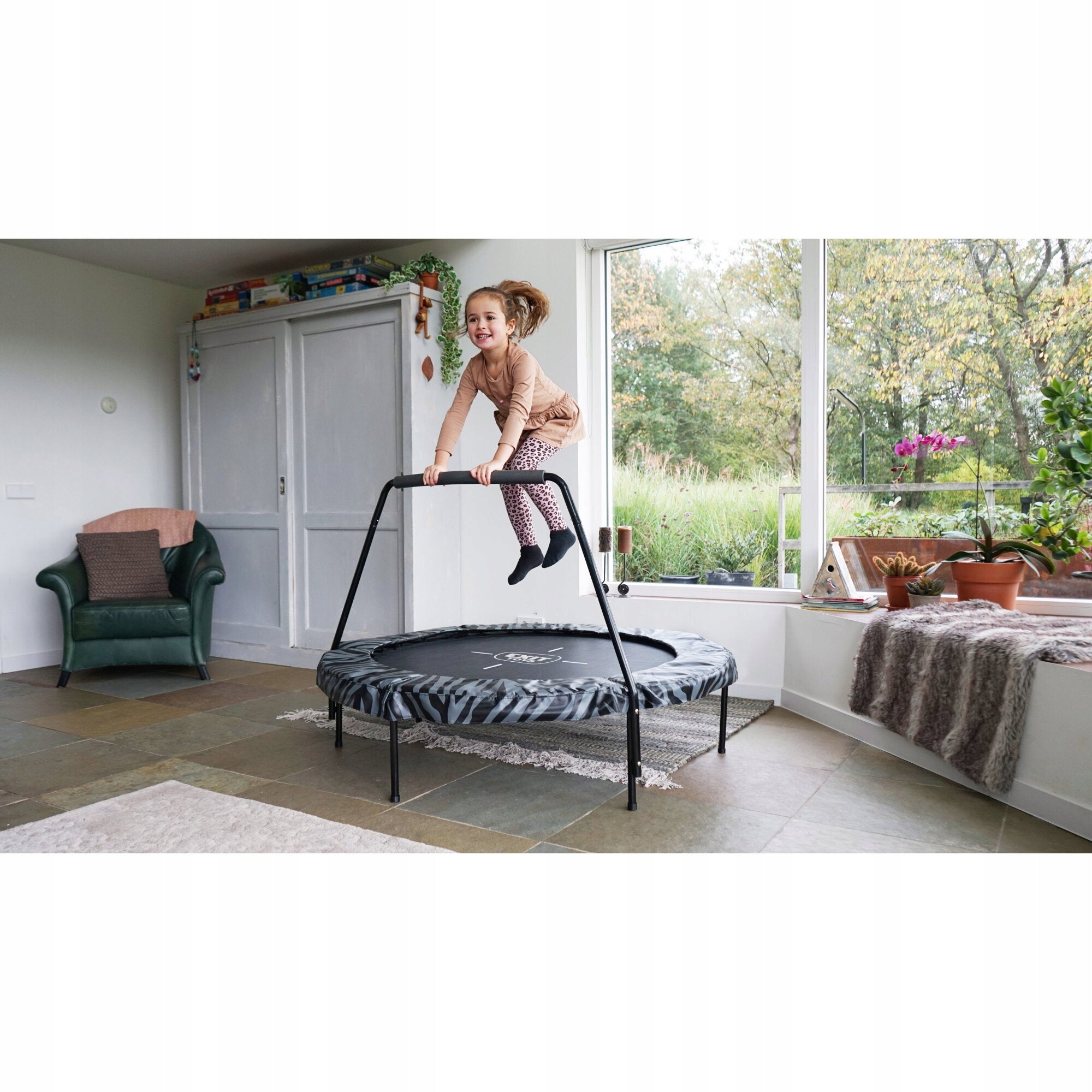 Tiggy Junior trampoline EXIT ø140cm with safety net - black/grey Character/Title none