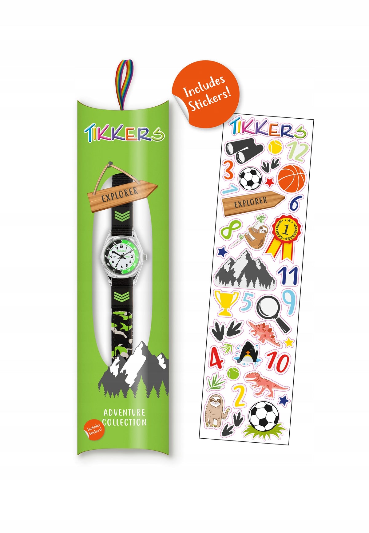 Tikkers Velcro Time Teacher green light green Unisize Brand no brand