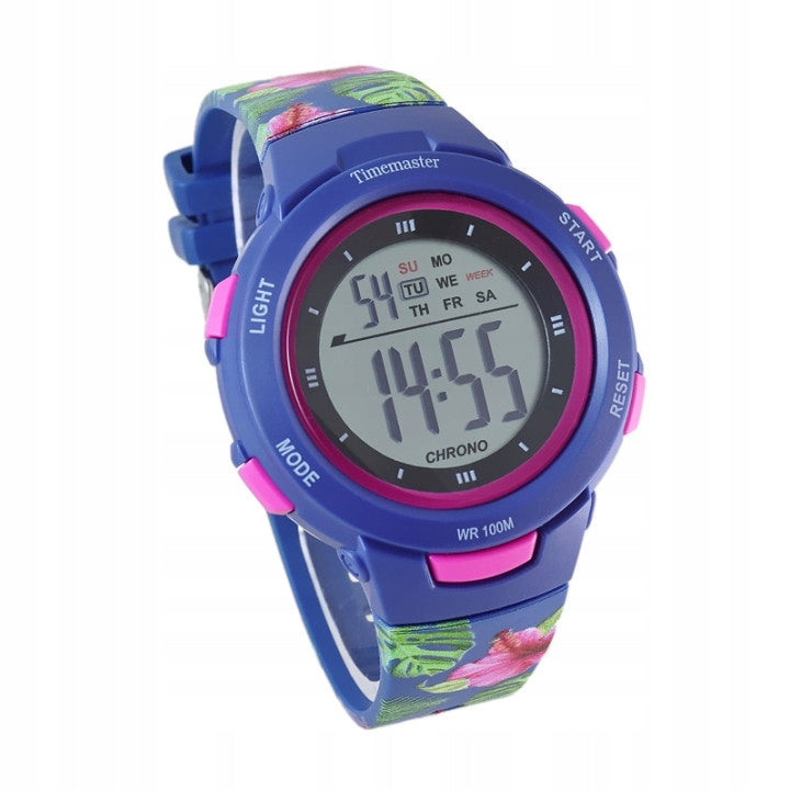 Timemaster LCD children's digital watch – colour floral strap 007/48 Brand Timemaster