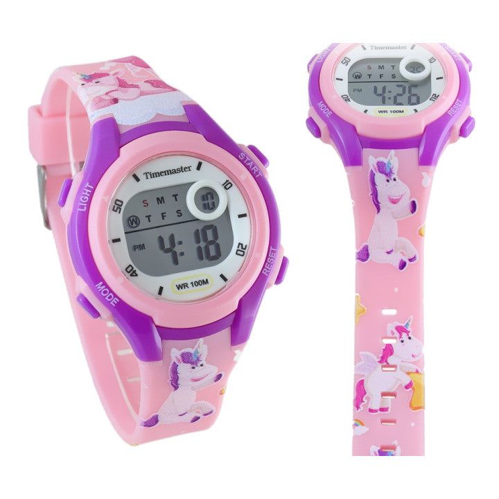 Timemaster LCD children's watch for girls, unicorn theme 007/51