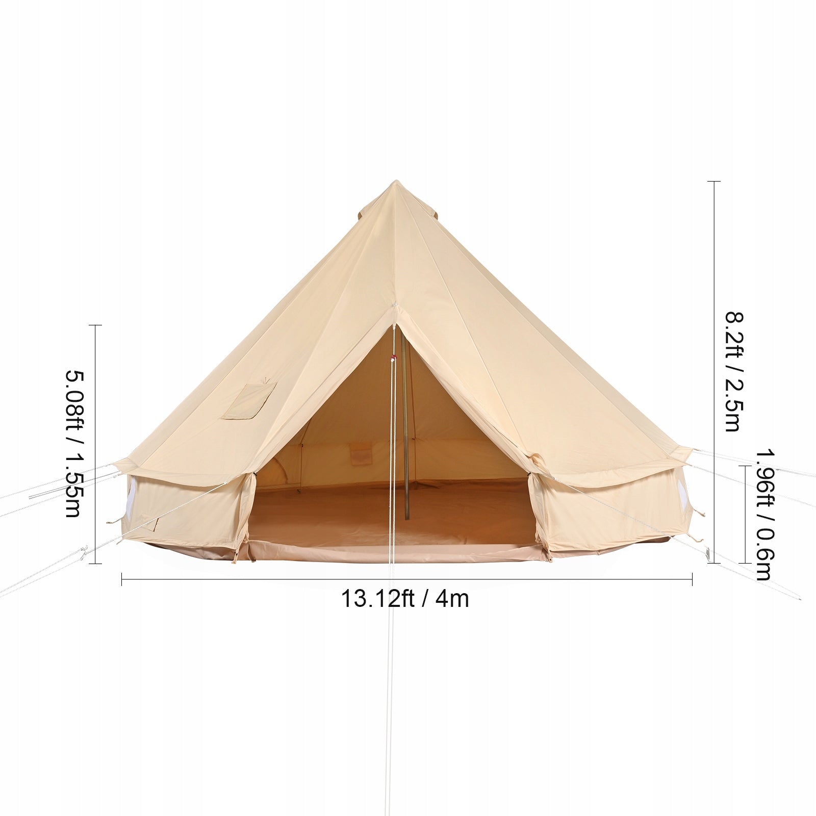 Tipi Glamping Family Yurt Tent Cotton 4m 6-Person Year-Round Packaging status original