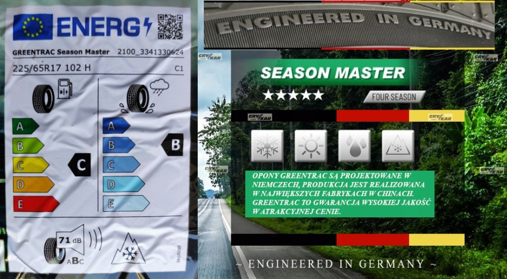 Tires 225/65R17 Greentrac Season Master C/B/71dB 2026 295zł/pc Season all-season