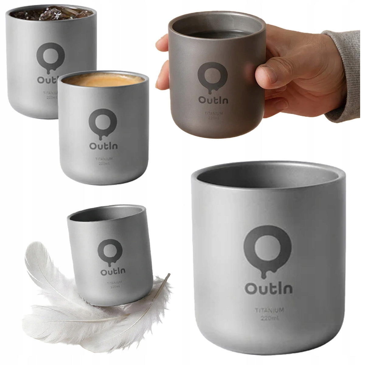 Titanium mug with Thermal Insulation for OUTIN NANO 220ml 78g