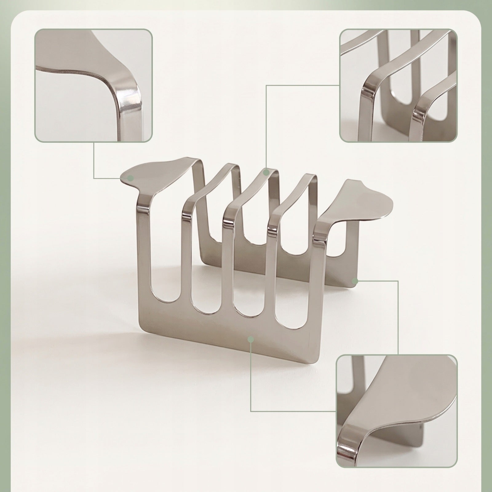 Toast Rack Stainless Steel Toast Holder Mirror-Polished for Breakfast Packaging status original