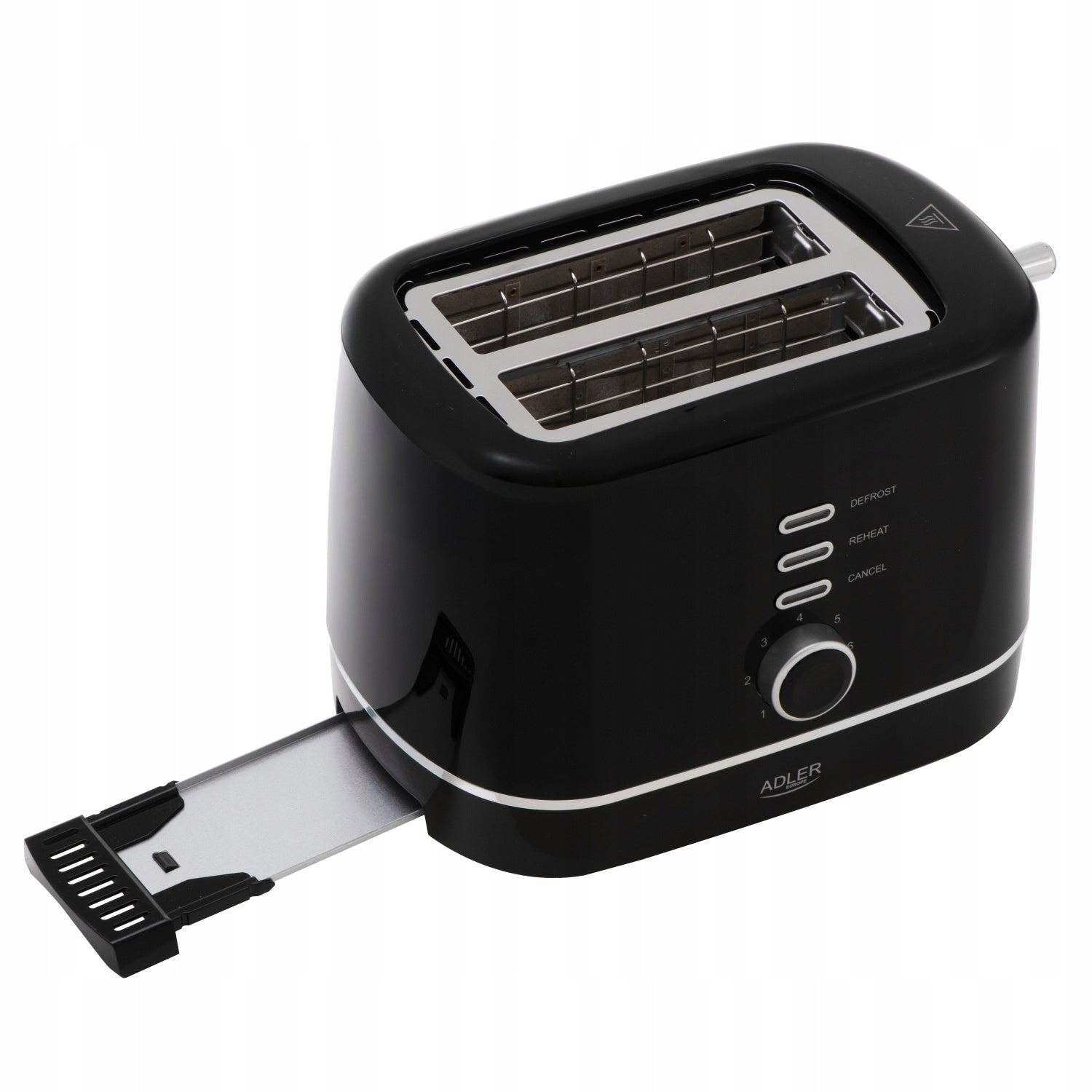 Toaster Black Adler 850W 7 Levels Toasting Defrosting Grate for Rolls Power rating 850 W
