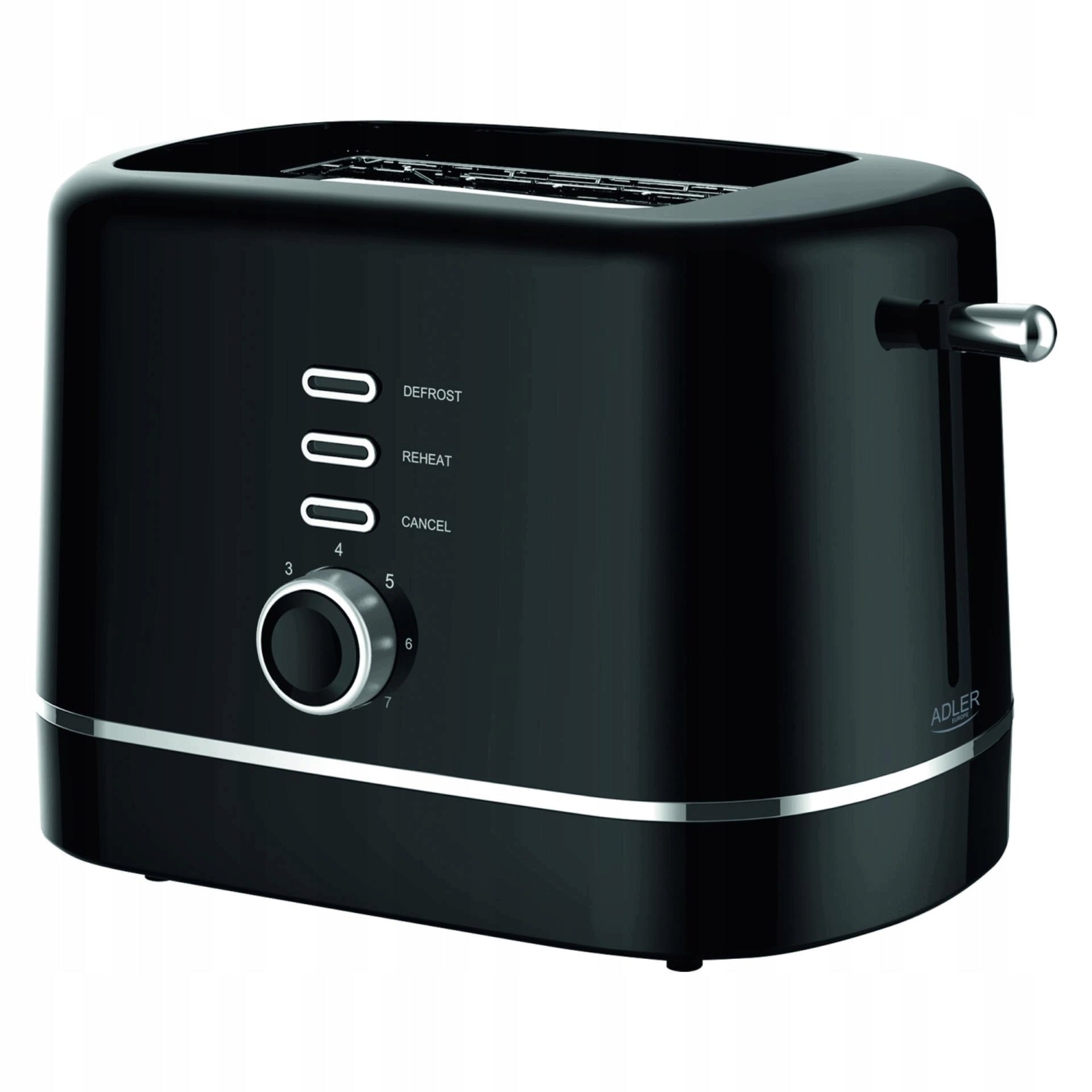 Toaster Black Adler 850W 7 Levels Toasting Defrosting Grate for Rolls