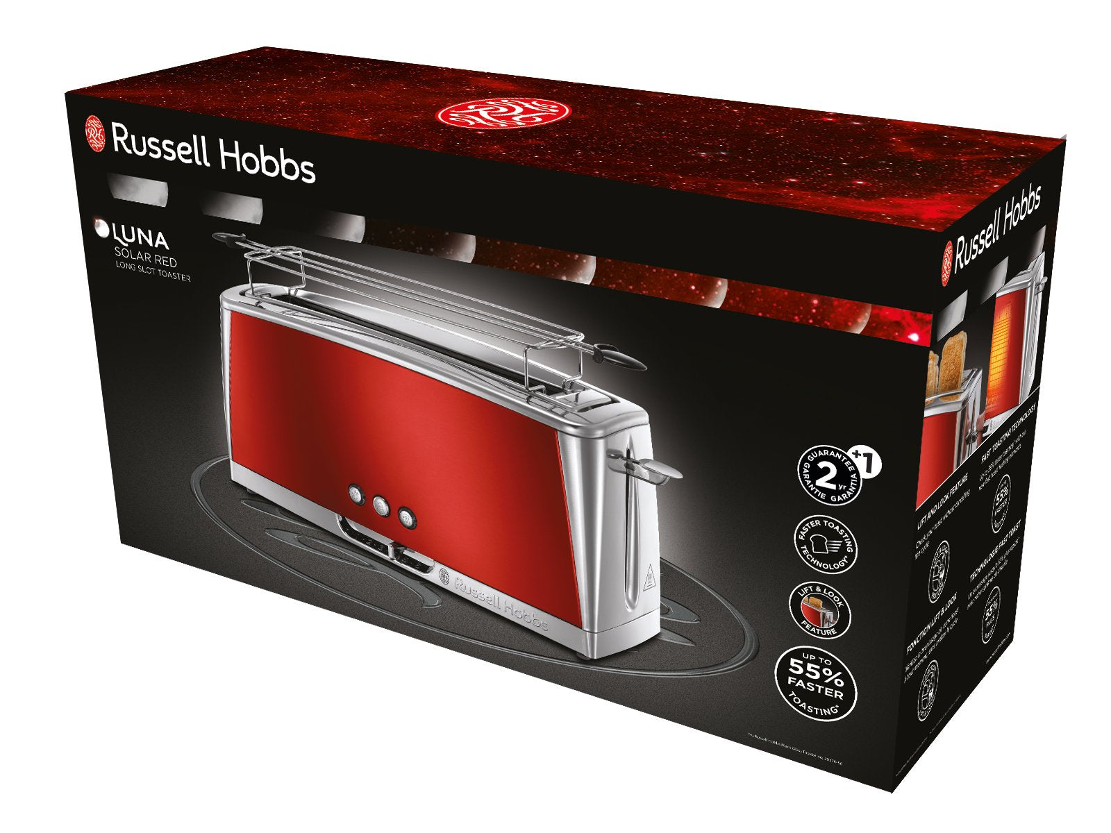Toaster Russell Hobbs Luna 23250-56 long slot 1420W red Brand Russell Hobbs