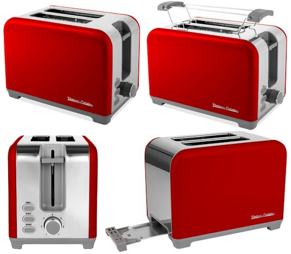 Toaster Vintage Cuisine, 780-930 W, defrosting, red