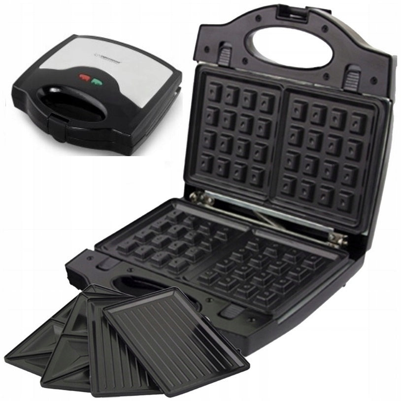 Toaster Waffle Iron 3in1 for Toast Sandwiches 700W Esperanza Muffuletta