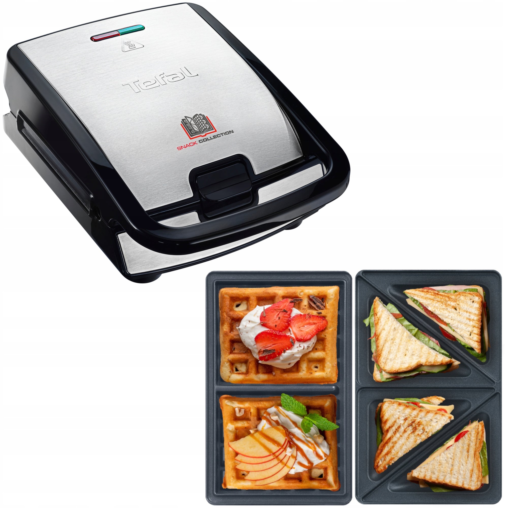 Toaster Waffle Iron for sandwiches Tefal Snack Collection SW852D12