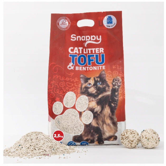 Tofu litter cat litter absorbing clumping odor 2,5kg SNAPPY Packaging status original