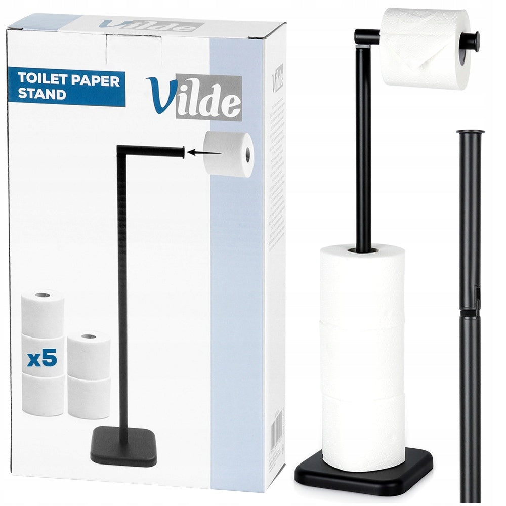 Toilet PAPER Rack Hanger Bathroom Floor Holder Black