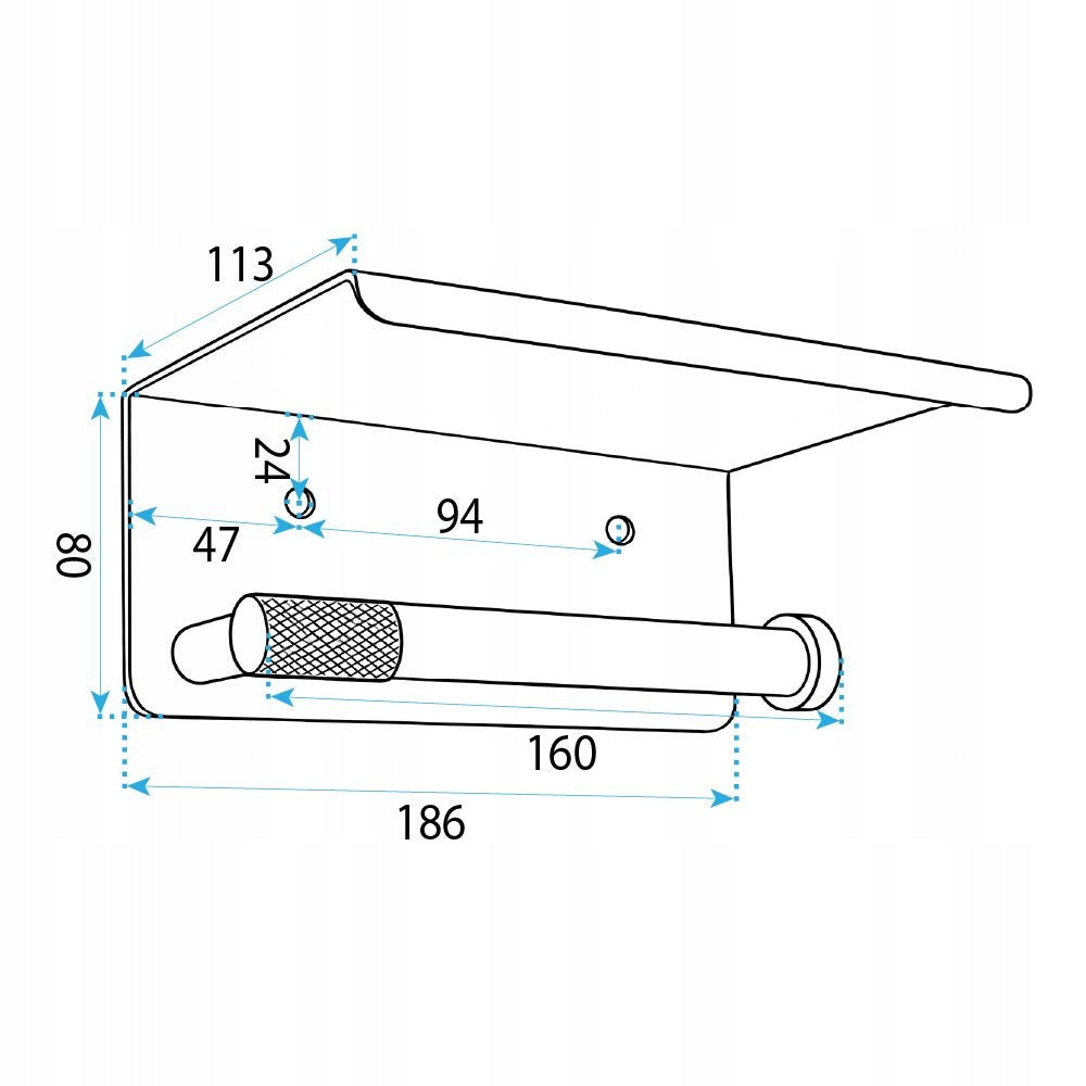 Toilet Paper Holder Silver With Shelf Rea Modern Brushed Steel Packaging status original