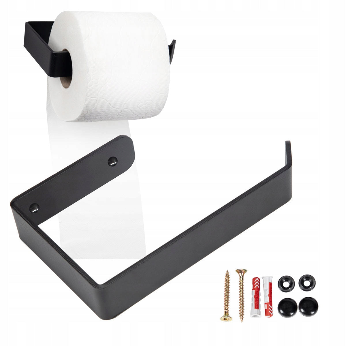 Toilet Paper Holder Wall Hanger Black Metal Industrial Loft