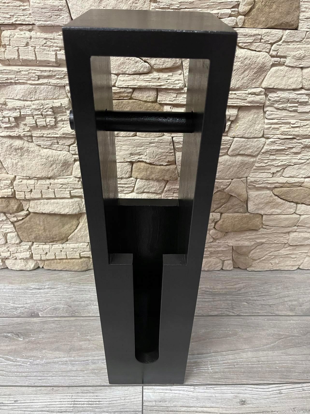 Toilet Paper Stand Holder Wooden Container 2in1 Black Beech Colors Packaging status original
