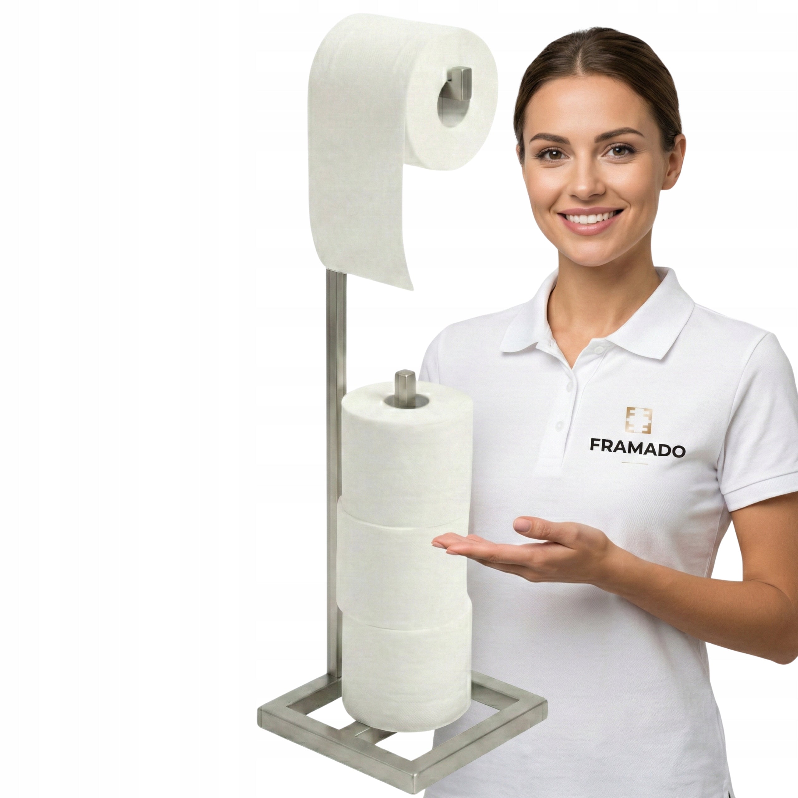 Toilet Paper Stand Metal Loft Silver Sturdy Holder Product PL