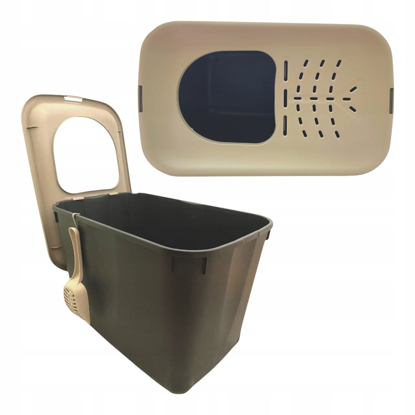 Toilet for cat Bergamo Micia litter box upper entrance beige LARGE HOP IN