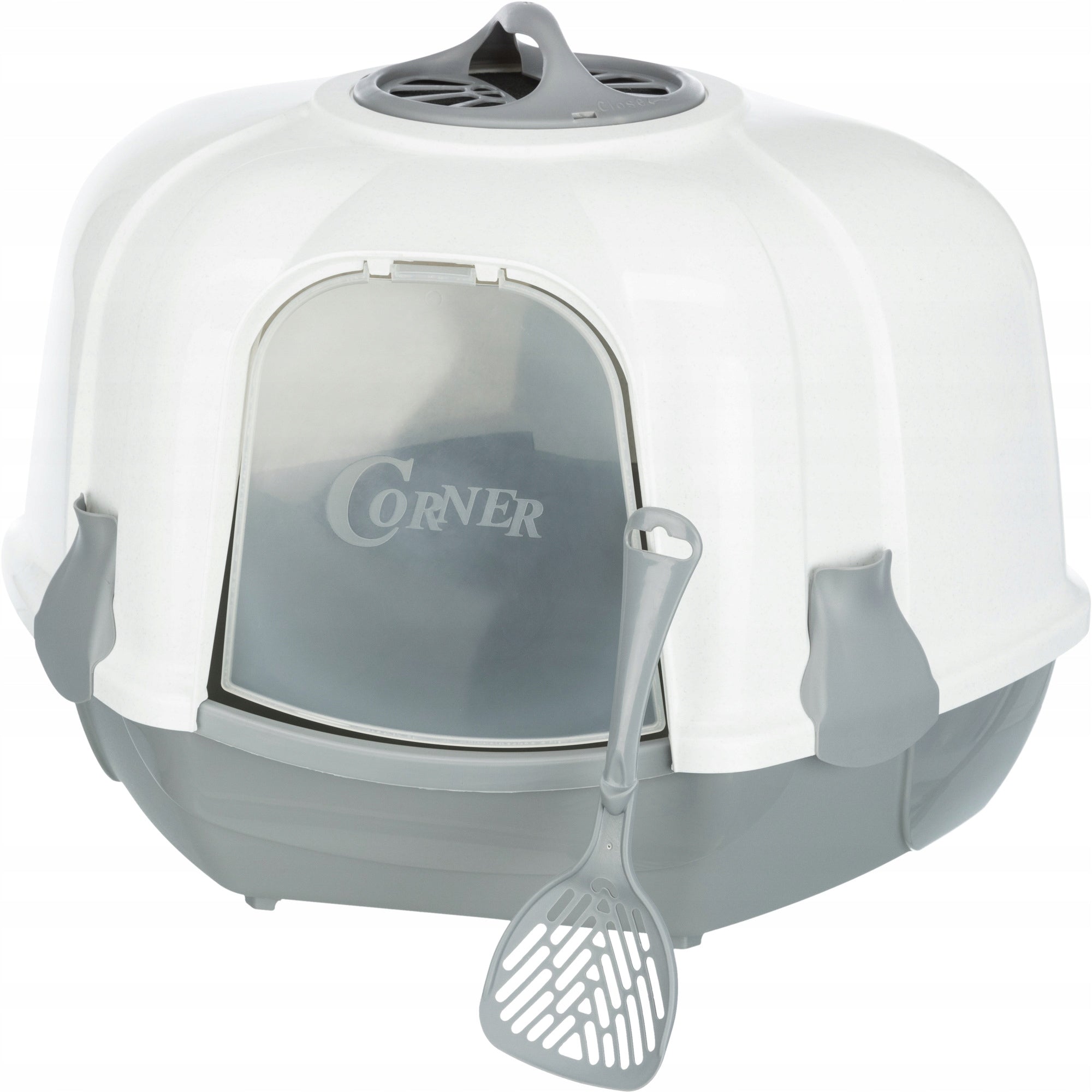 Toilet litter box covered with corner filter CORNER for cat for litter + spatula Manufacturer code BK-16202
