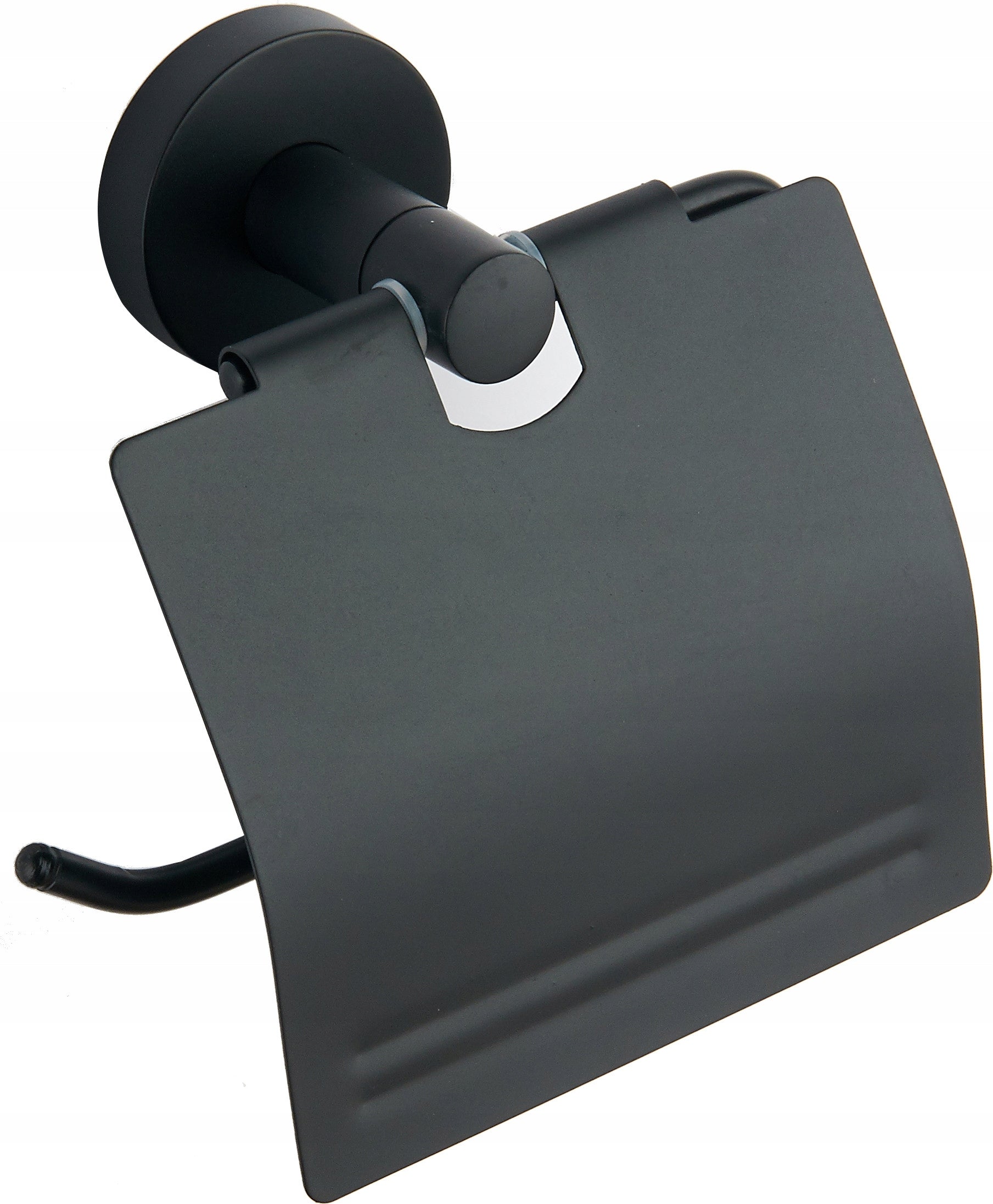Toilet paper holder hanger Mexen Remo with wall flap black