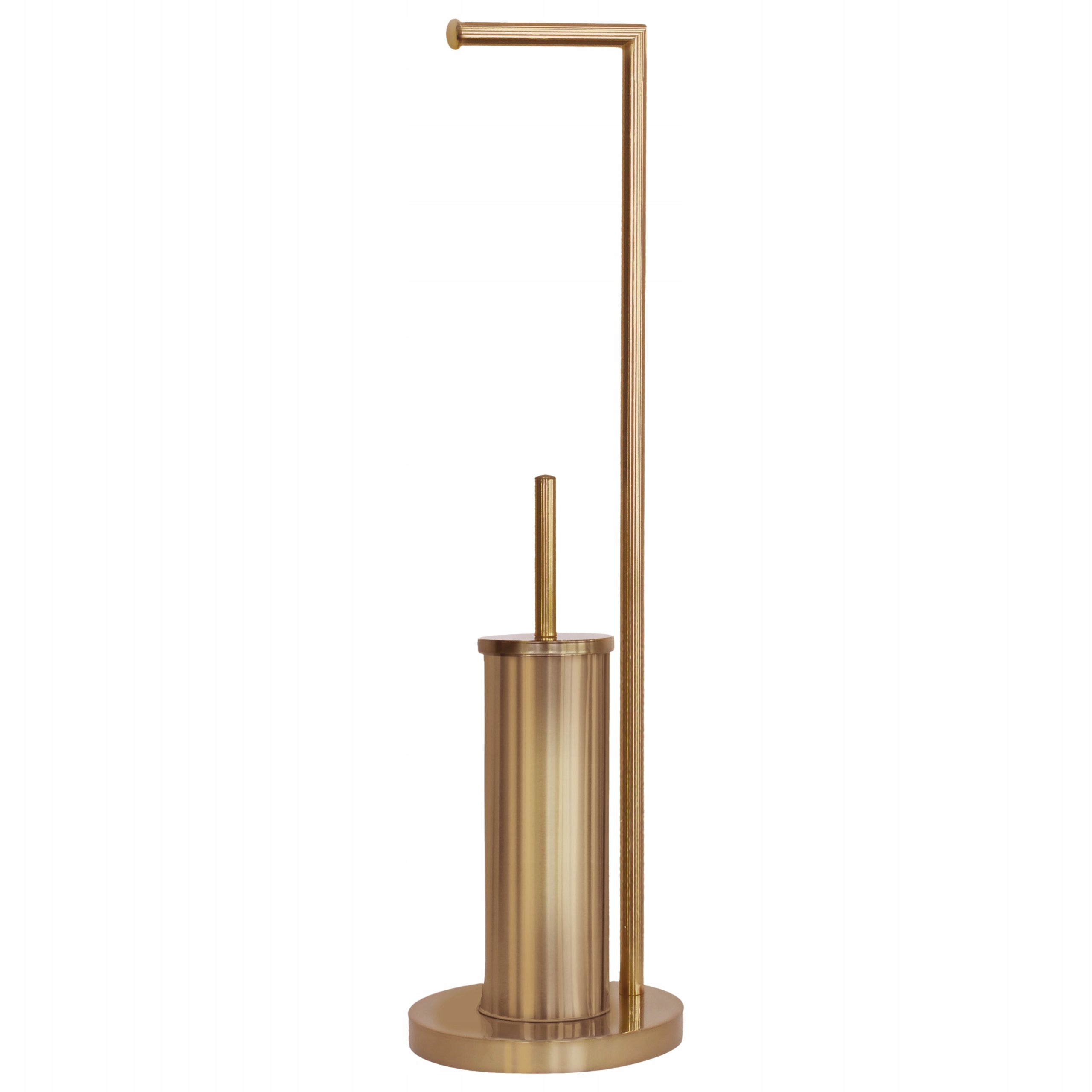 Toilet paper stand with handle and toilet brush gold freestanding Packaging status original