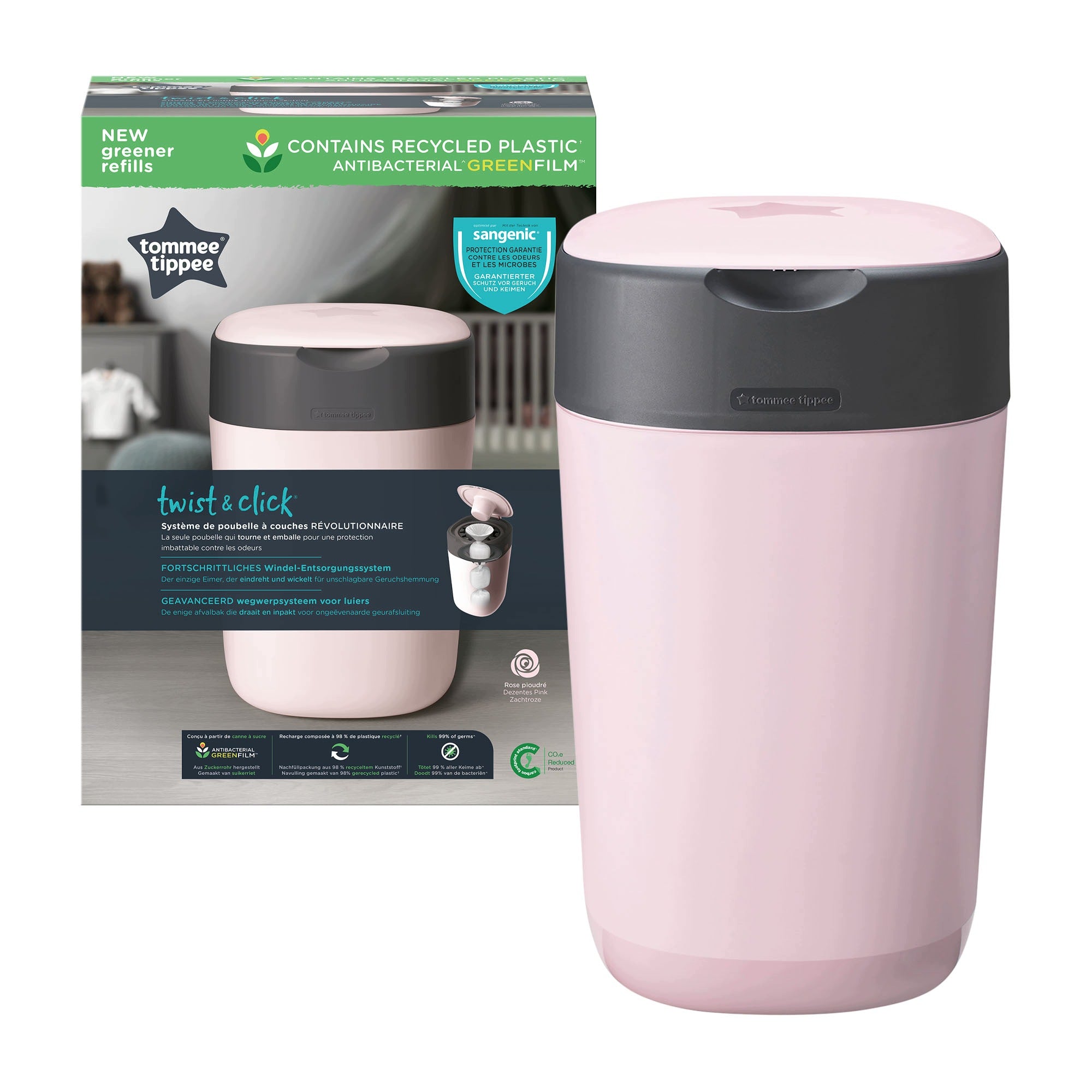 Tommee Tippee Twist & Click Diaper Basket, Pink Manufacturer code 85100201