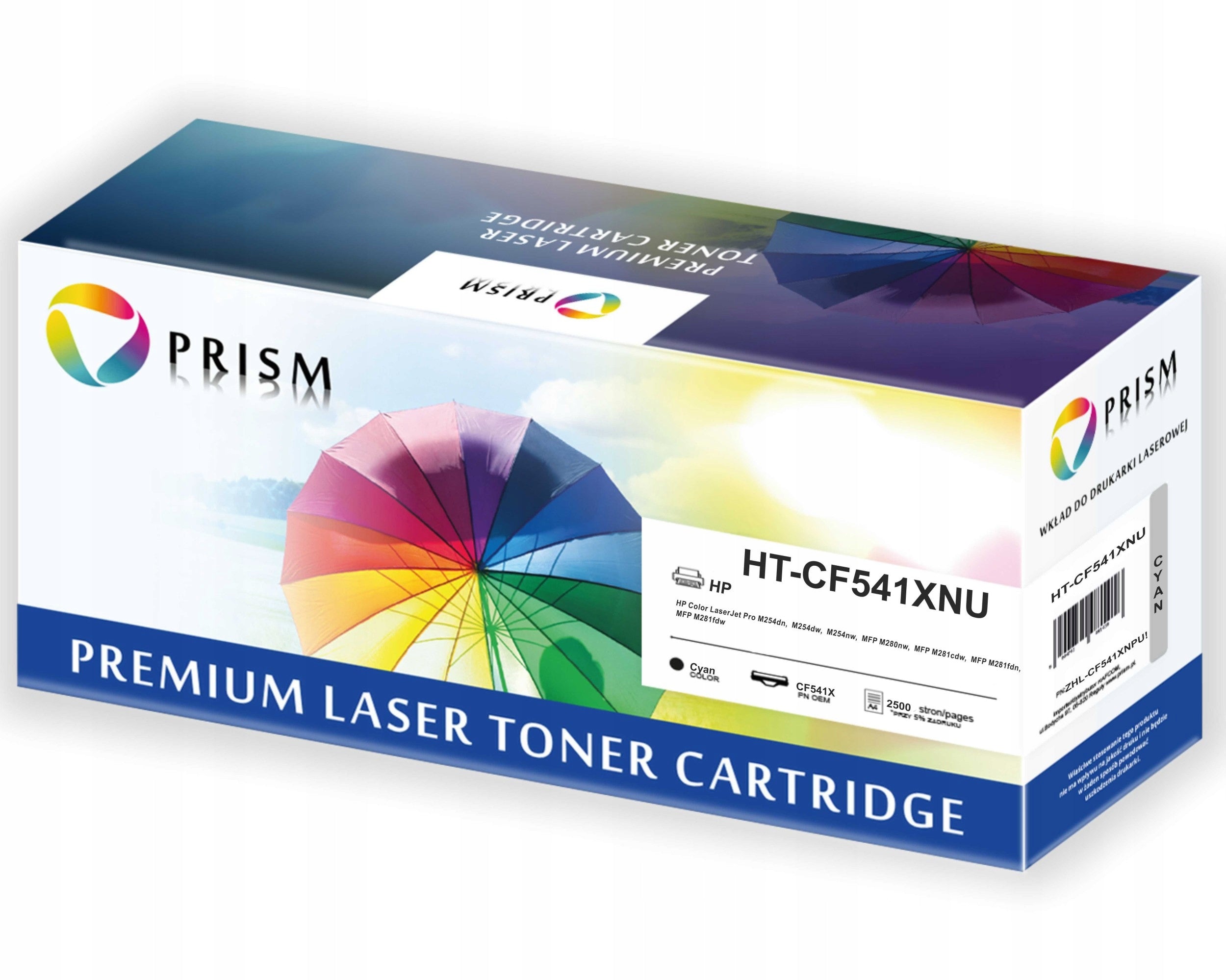 Toner Blue Replacement HP CF541X No. 203X for M254 M280nw 2.5K Prism