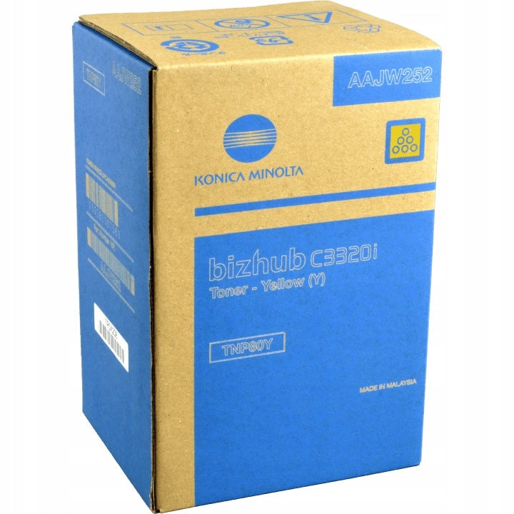 Toner Konica Minolta TNP80Y / AAJW252 YELLOW Genuine for Bizhub C3320i