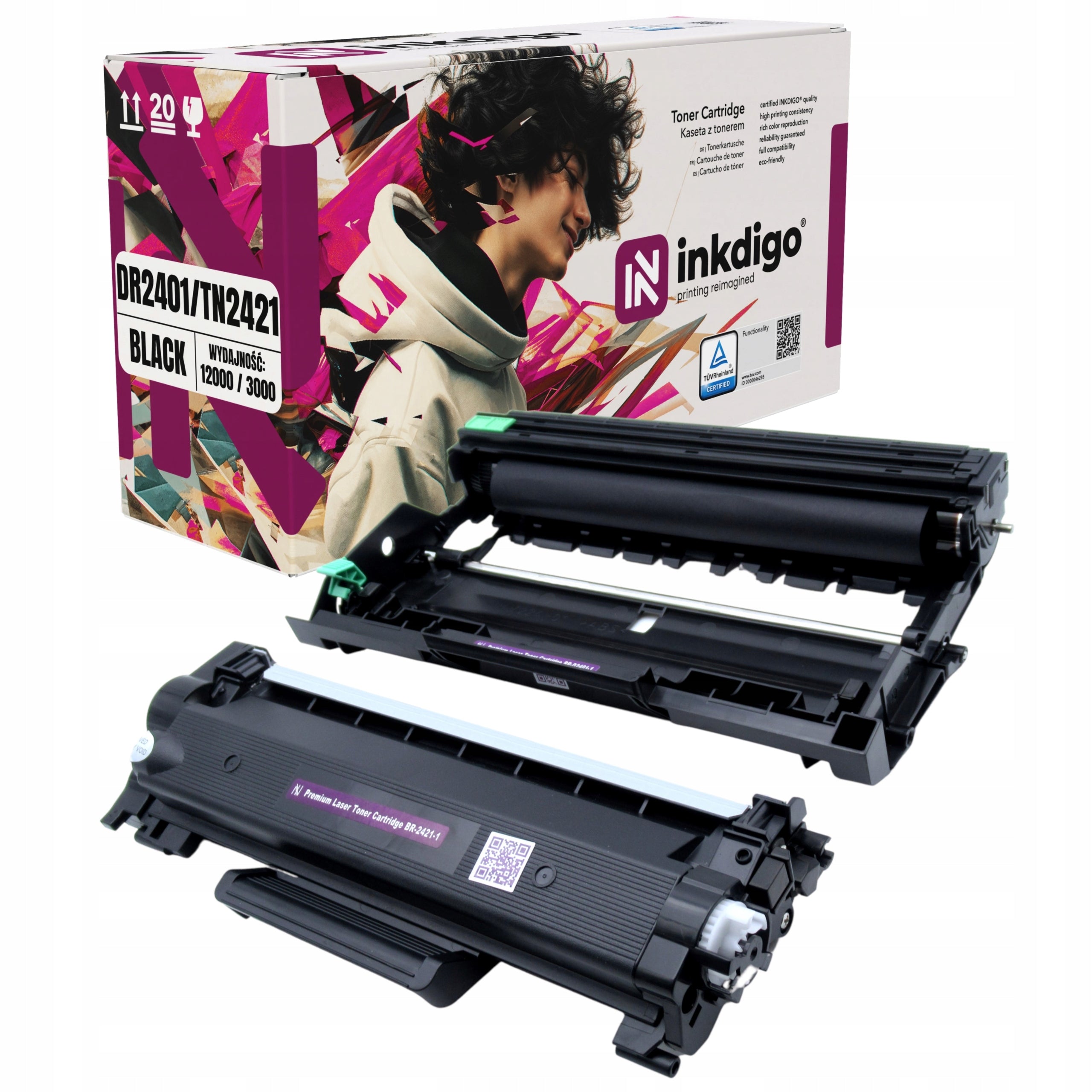 Toner Set + Drum TN2421 DR2401 for Brother mfc-l2712dw brother DR-2401