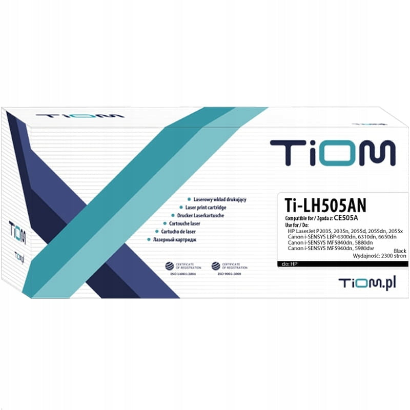 Toner Tiom for HP 05BN CE505A 2300 p. Black Manufacturer code Ti-LH505AN