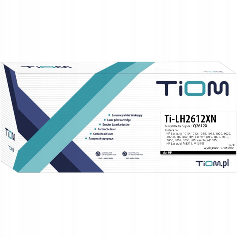Toner Tiom for HP 12BXN Q2612X 2500 p. Black Manufacturer code Ti-LH2612XN