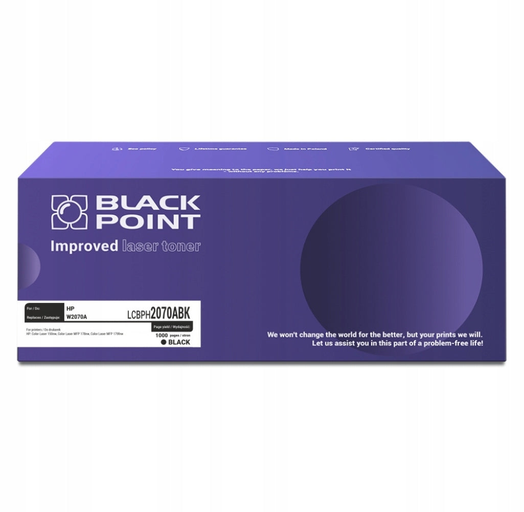 Toner W2070A Black Point for HP LaserJet 150nw 178nw black 1000 pg.