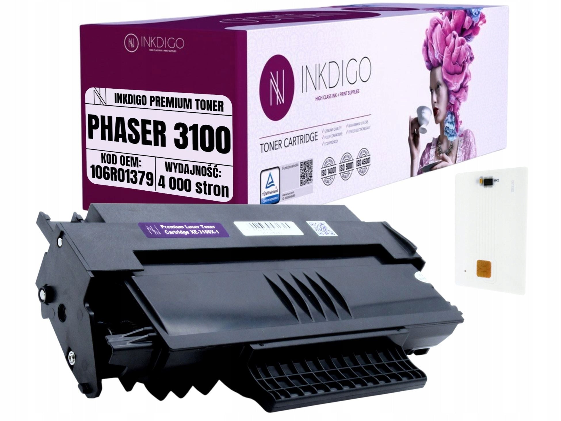 Toner cartridge 106R01379 replacement for XEROX Phaser 3100 CHIP