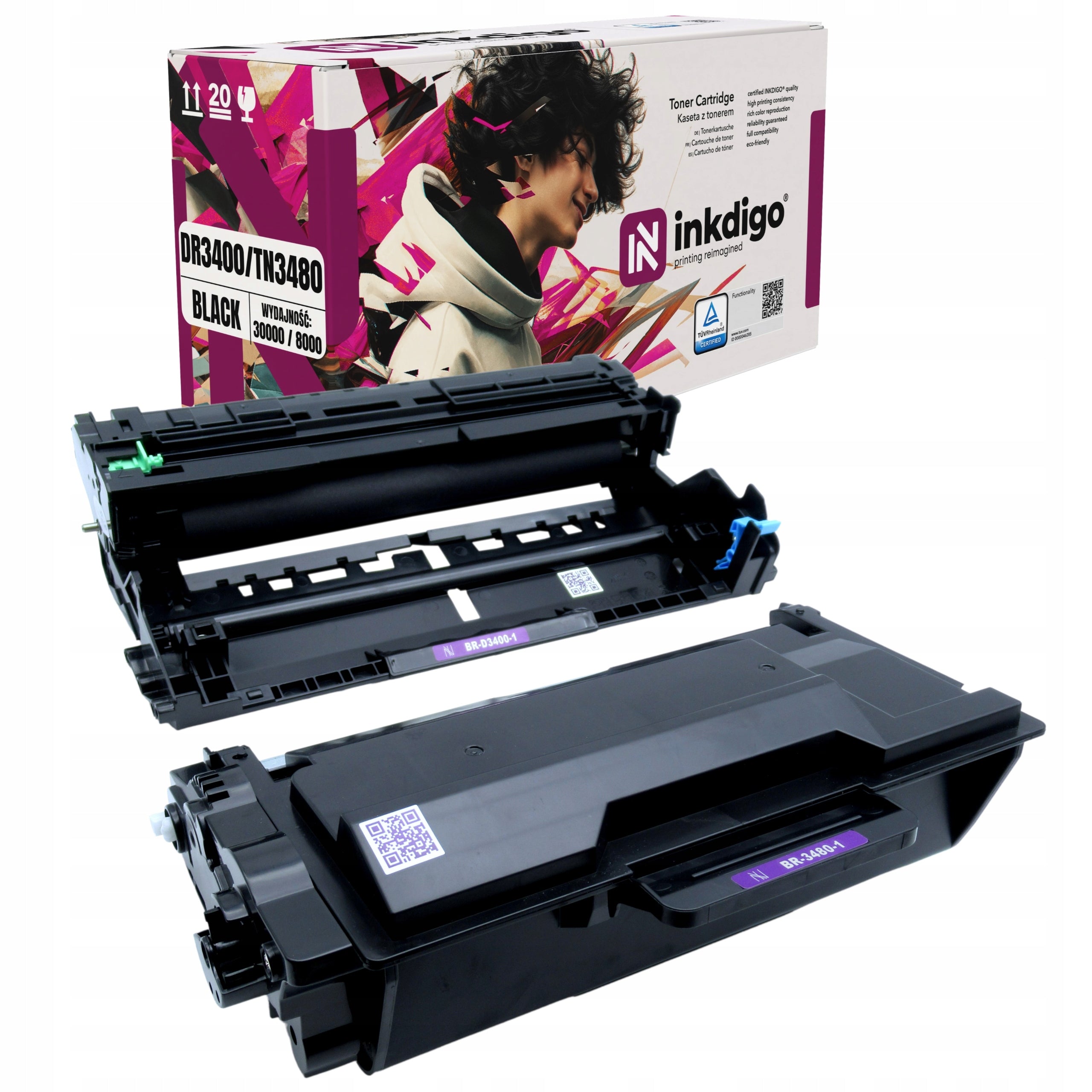 Toner cartridge TN3480 and Drum DR3400 printer BROTHER 3480 MFC-L5750DW DCP-L5500DN