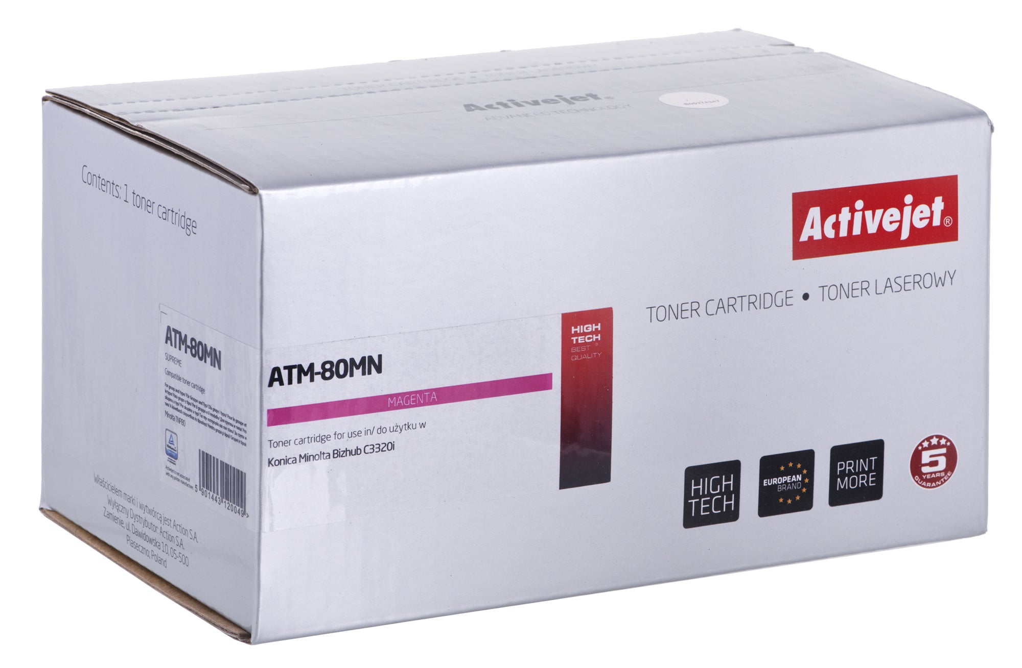 Toner cartridge for Konica Minolta bizhub C3320i Red replacement Activejet ATM-80MN