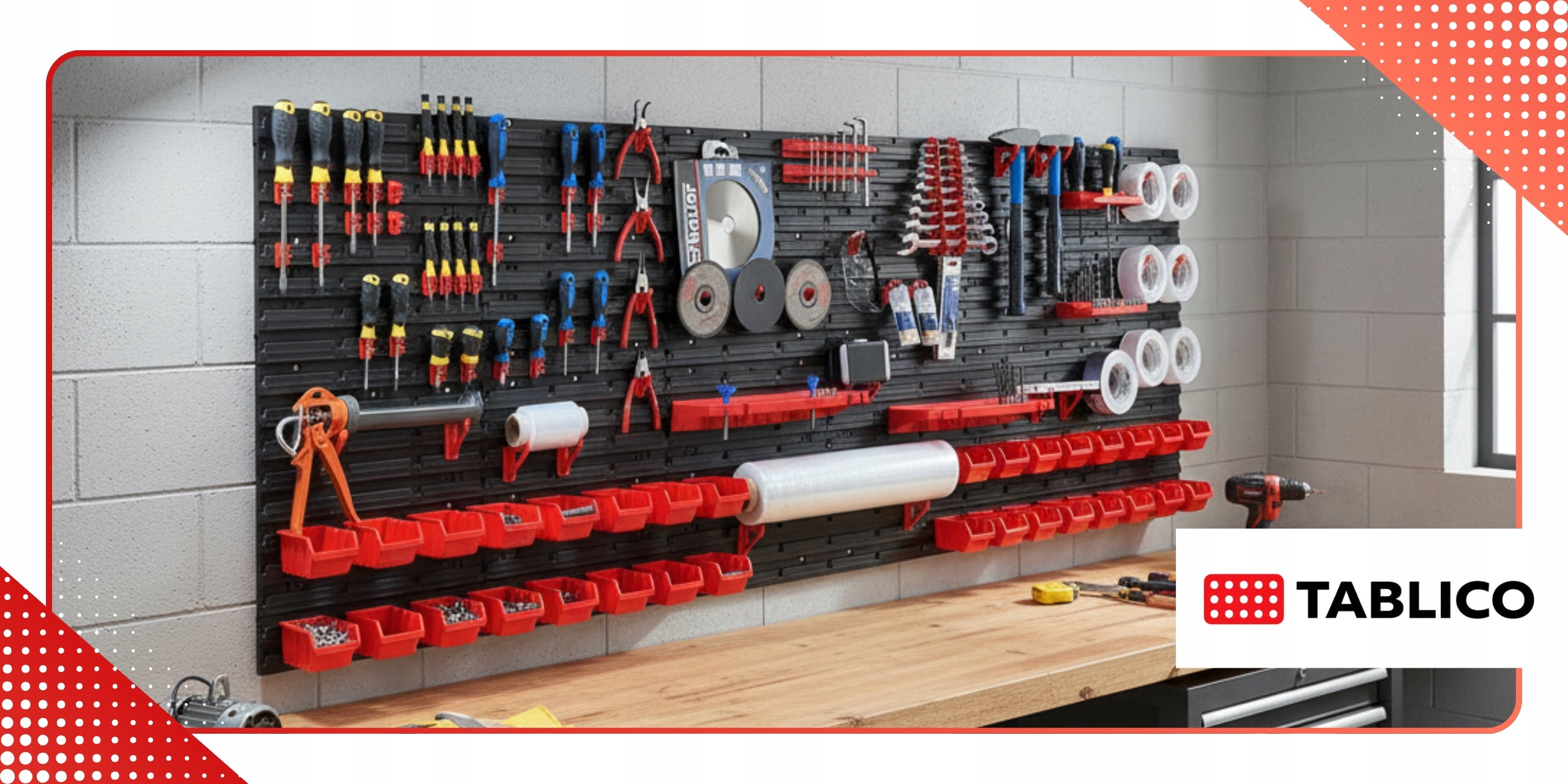 Tool Board Workshop Wall Tool Organizer with Cuvettes Brand no brand