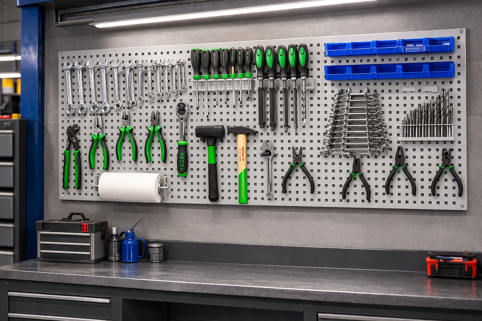 Tool Panel Workshop Board Metal Wall 150/180cm PENDANTS Kind pegboard