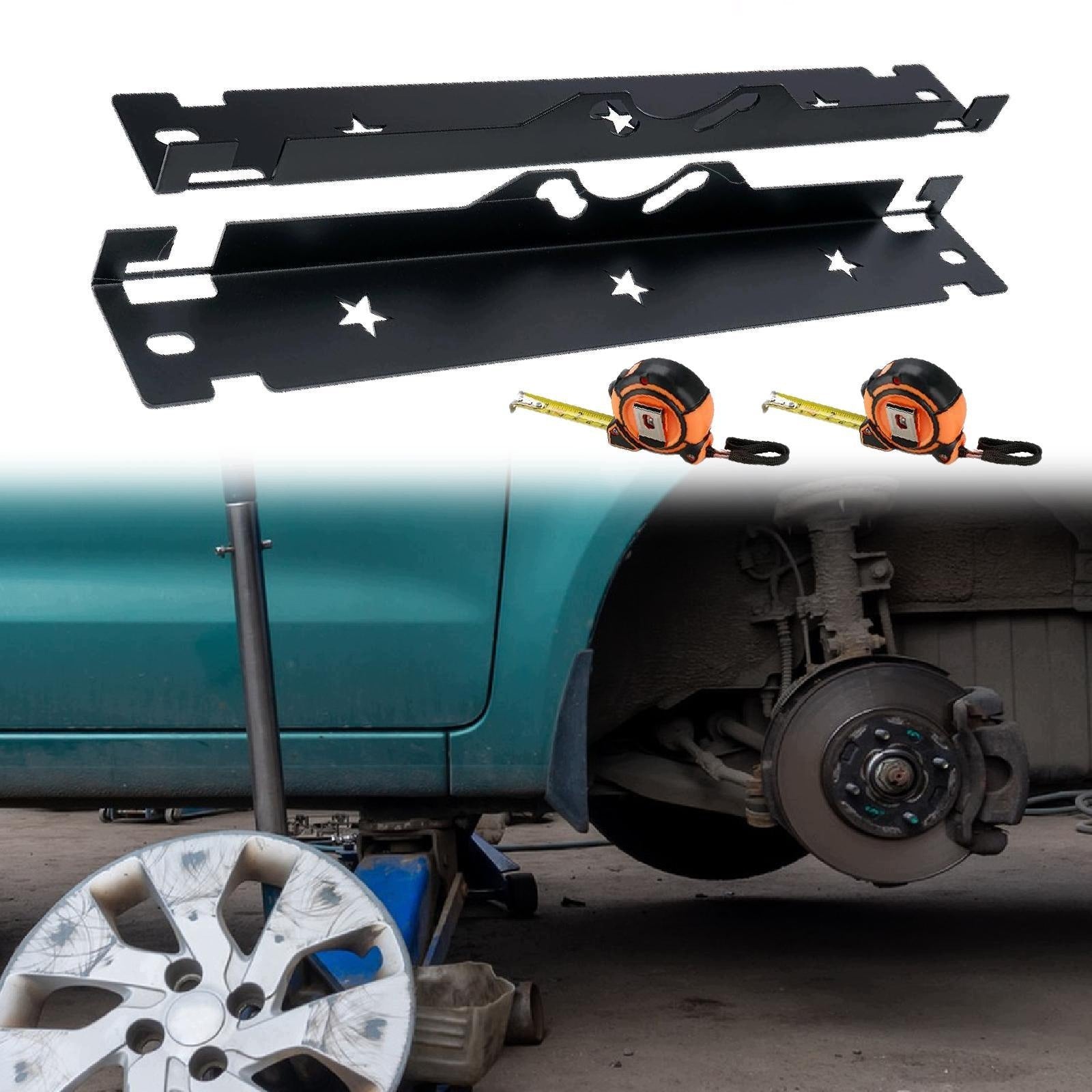 Tool Plates for Wheel Toe Orientation with 2 Ligaments Frontend end Black