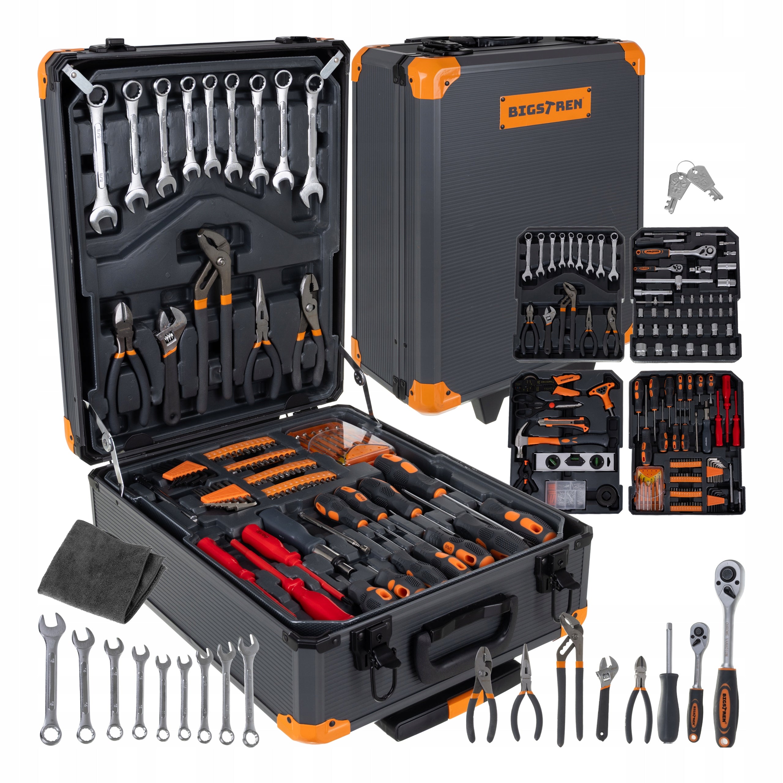 Tool Set 1000 el Tool Case on Wheels Socket Wrenches Bits